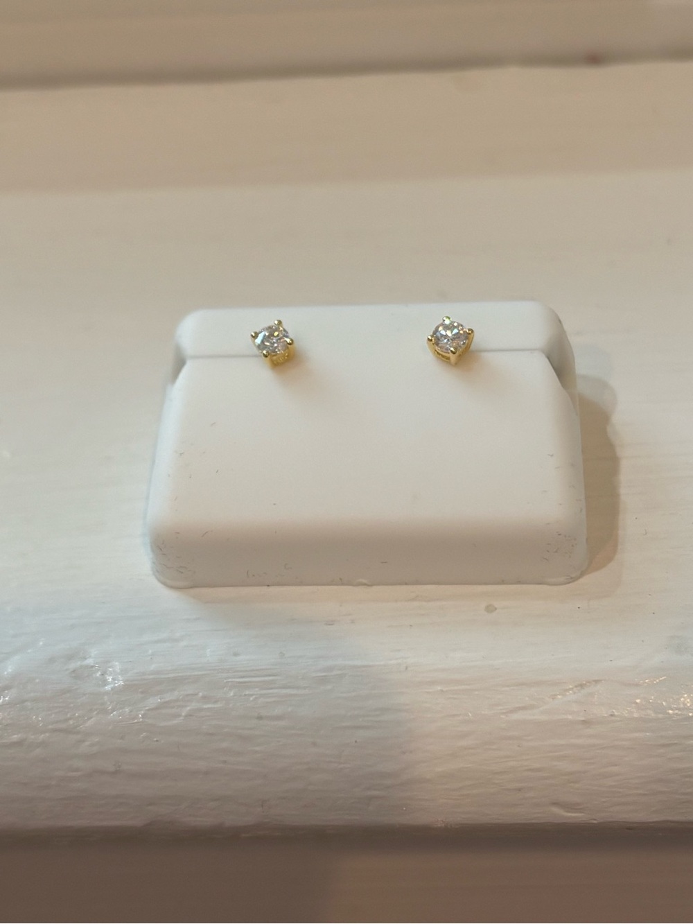 MOISSANITE EARRING STUDS ~ 0.25CT~PUSH BACK~GENUINE 925 STAINLESS